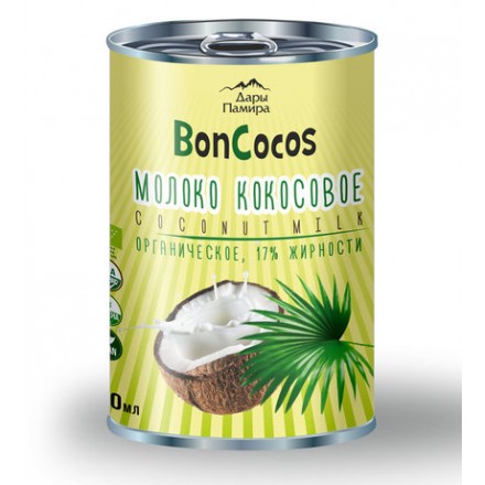 Дары Памира БОНКОКОС Молоко кокосовое органическое ж/б, Шри-Ланка, жирность 17%, 400 мл